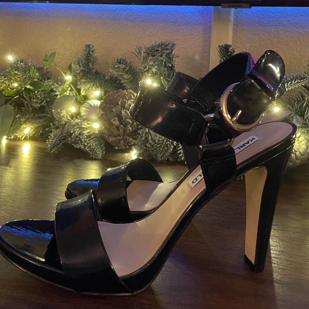 NWT Karl Lagerfield Paris Corine Patent Leather Heels. Sz. 9.5 - Picture 6 of 9